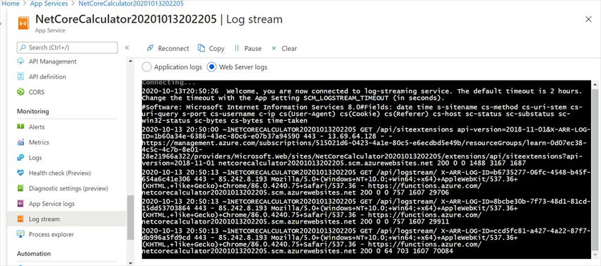 Streaming Logs 